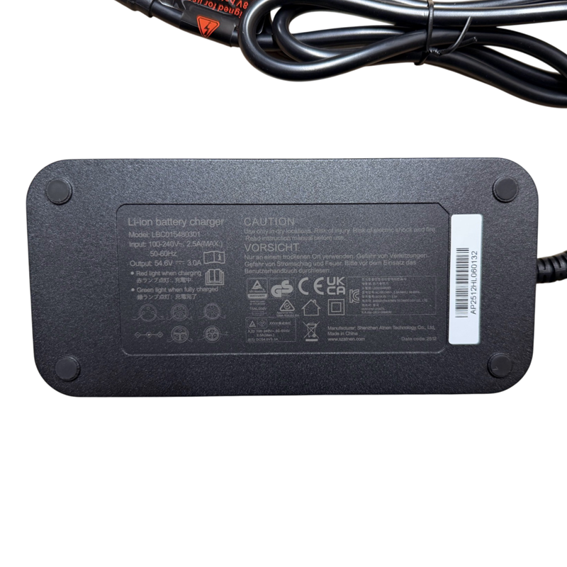 Charger J - Eywa+ / Summit+ / Ultimate+ / Wayfarer+ / Wayfarer+ LTD / Neutron (54.6V / 3 Pin / 3A)