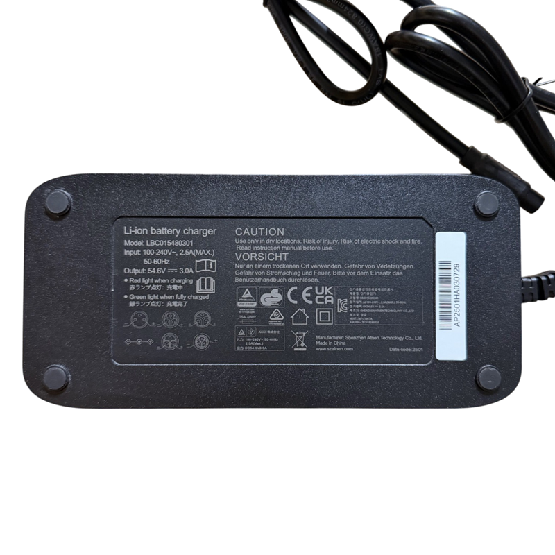 Charger - 54.6V 3A, two plugs - Fosna Arvaker 