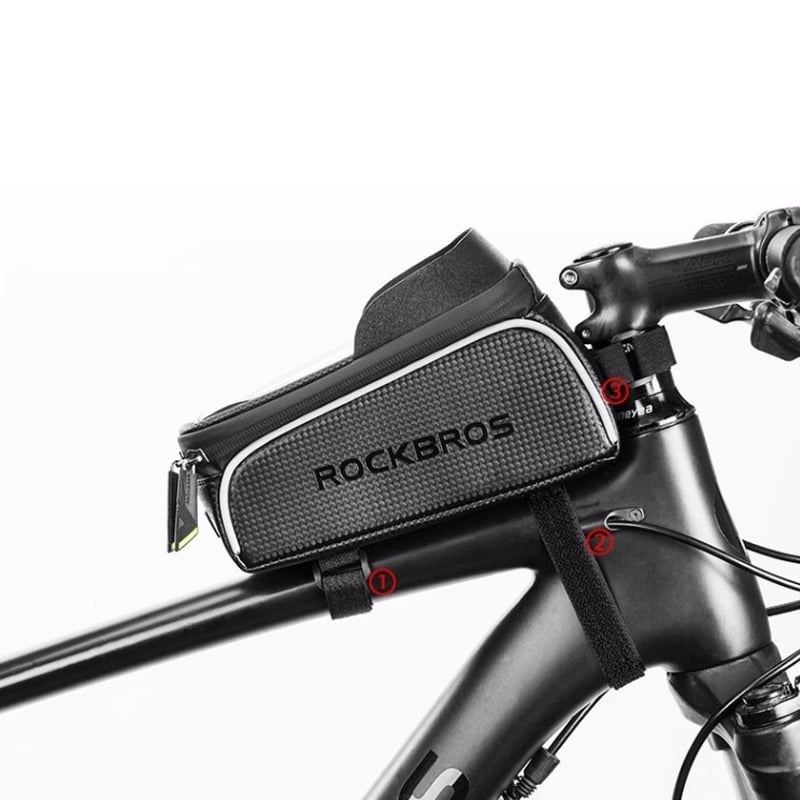 ROCKBROS Wasserdichte Handyhalterung mit Stauraum für Rahmen
